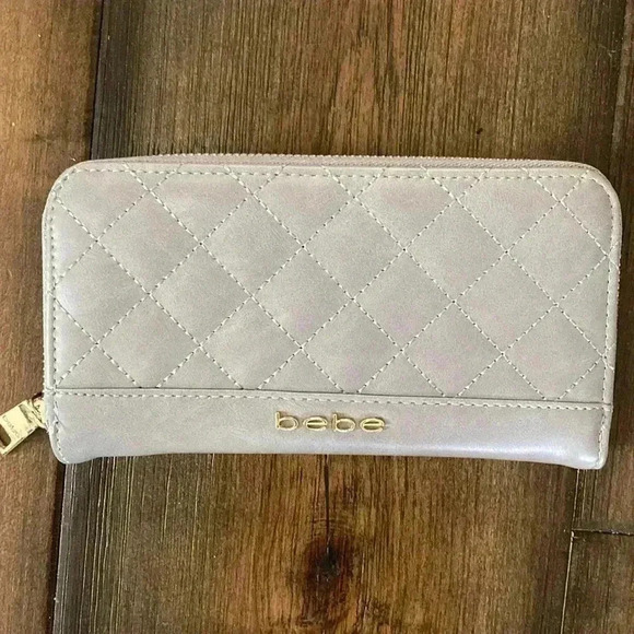 bebe Handbags - Bebe quilted grey wallet NEW